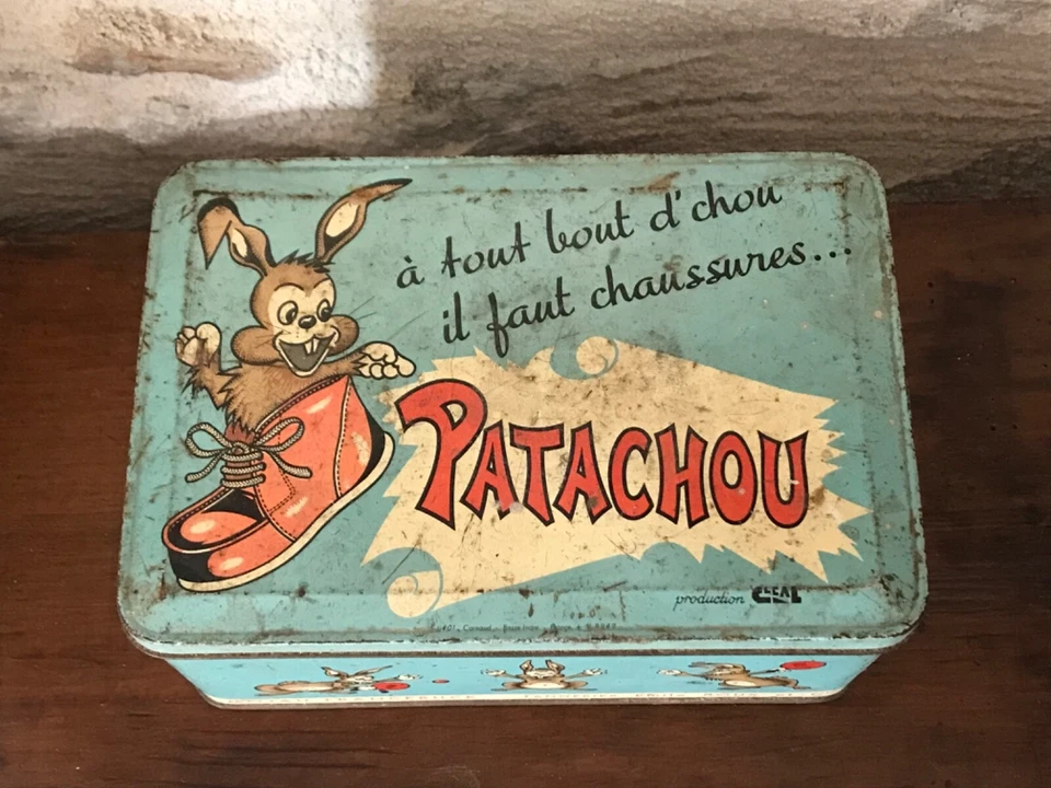 Ancienne boîte rectangulaire métallique publicitaire, PATACHOU - Photo 2/4
