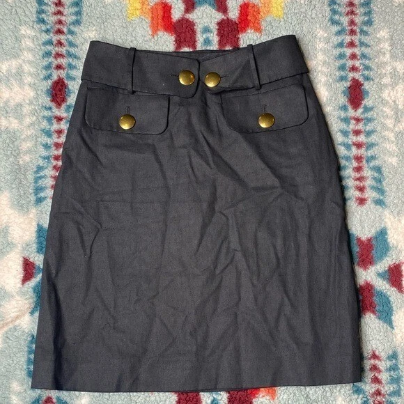 Chloe linen blend gray pencil skirt IT 38
