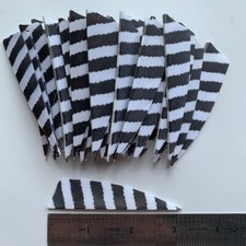 50PCS 3inch Striped White Shield Fletches Arrow Feathers RW LW