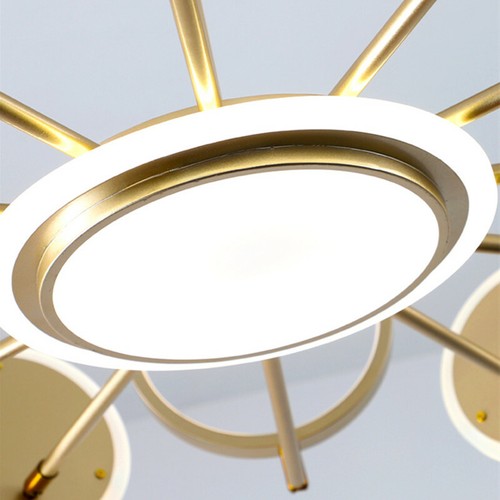 Lámpara de techo LED colgante de iluminación de cocina grande barra de luces de techo lámpara dorada - Imagen 6 de 9