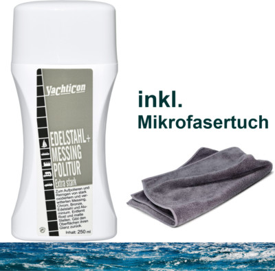 Yachticon Edelstahl + Messing Politur Extra Stark 250ml auch für Aluminium