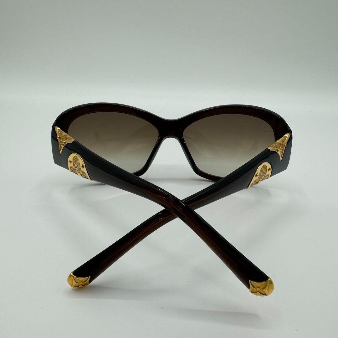 【美品】ルイヴィトン　アイリスPM サングラス　モノグラムラインストーン　茶色 美品】ルイヴィトン アイリスPM サングラス モノグラムライン