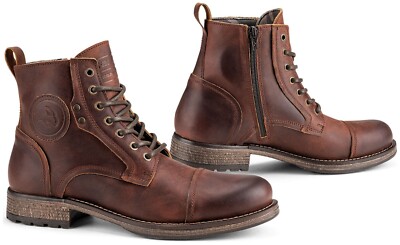 Falco Motorcycle Shoes Size 44 Kaspar Vintage Lace-up Boots Brown