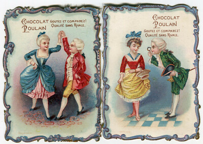 Oblaten scrap die cut chromo Lithos Karten Kinder Paare  Biedermeier  11,2 cm