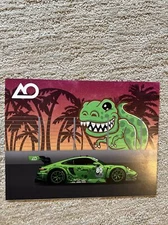 2023 IMSA Card AO PORSCHE GTD “Rexy” T Rex Dinosaur ROAD AMERICA WeatherTech