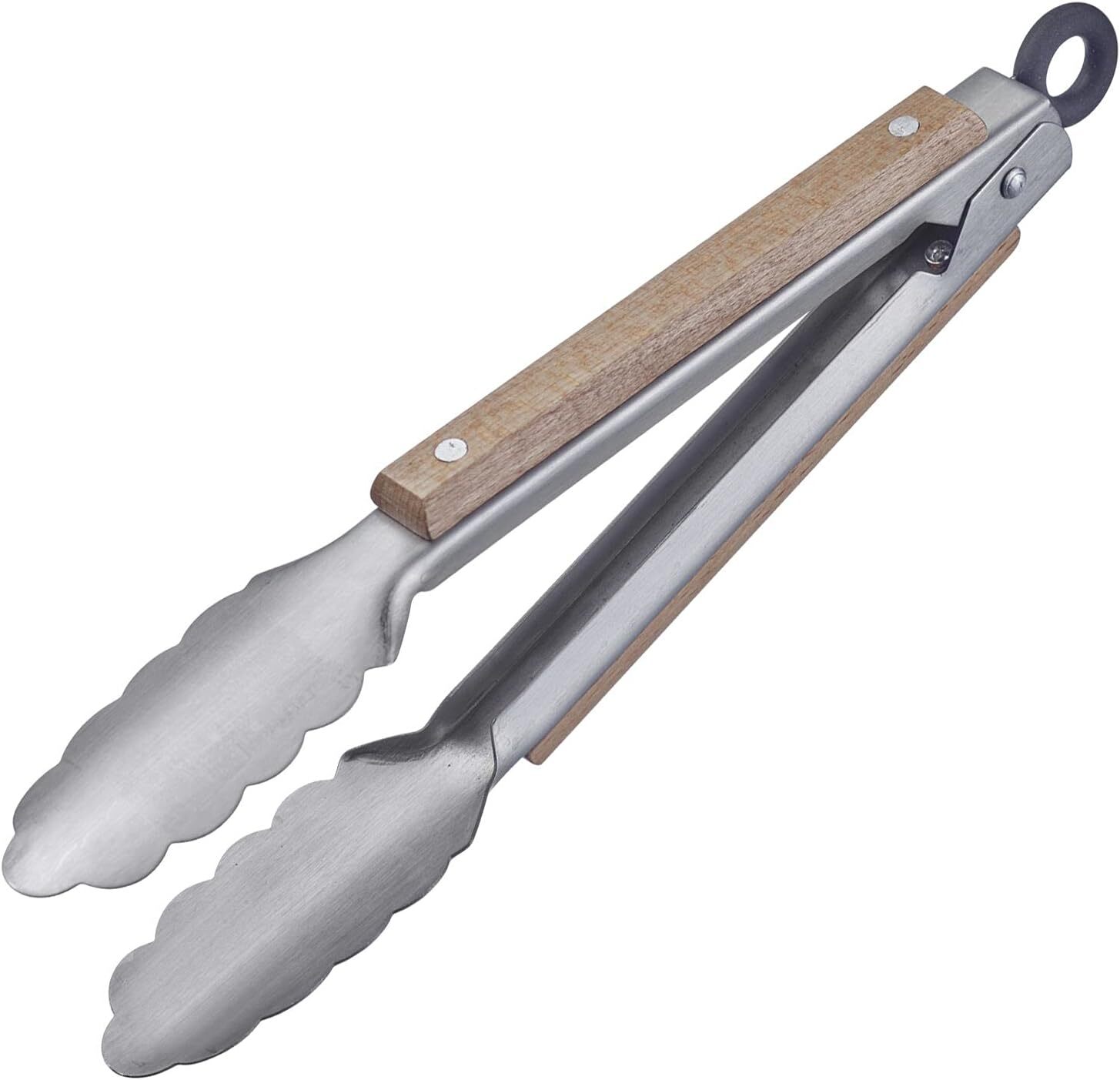 Pince barbecue en inox robuste de 40 cm manche ergonomique noir pour grillades