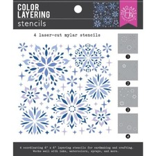 Hero Arts "COLOR LAYERING SNOWFLAKE" Stencils 4 pieces 6" x 6" 2024