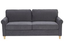 3-Sitzer Sofa in Grau aus Samtstoff Retro-Stil Traditionell-Modern Ronneby