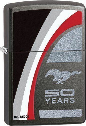 Zippo - Mustang 50 YEARS Grey Lighter * Super Rare Numbered