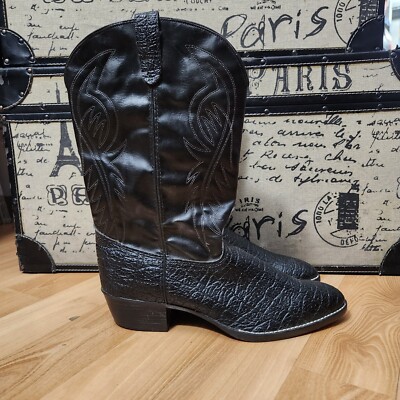 BRONCO Black Cowboy Western Boots, Men display picture 1