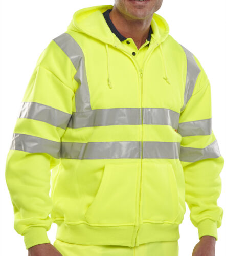 Chaqueta con capucha protección de advertencia sudadera amarilla S - 3XL suéter sudadera EN471 - Imagen 1 de 4