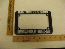 DAN TURCO CLARENDON VT VERMONT MOTORCYCLE YAMAHA DEALER FRAME LICENSE PLATE