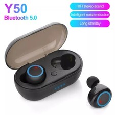 TWS Bluetooth Wireless Blue Earphones Earbuds with Charging Box for All Phone