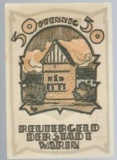Notgeld - Warin - Reutergeld - Stadt Warin - 50 Pfennig - 1922