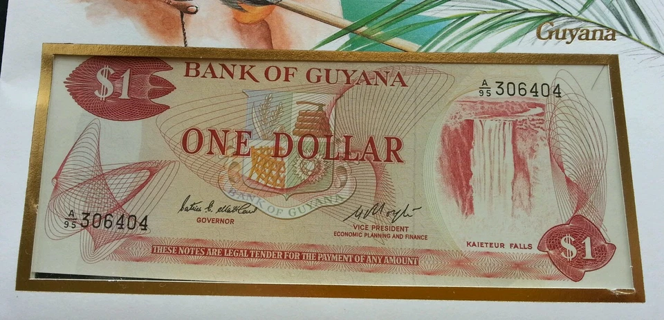 Guyana Traditional Houses 1985 Village Hunter Daily FDC (portada de billete) *raro Foto 2 de 4