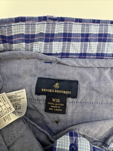 Brooks Brothers Zip Flat Front Cotton Shorts Men’s 36 Blue Pink Check - Picture 10 of 12