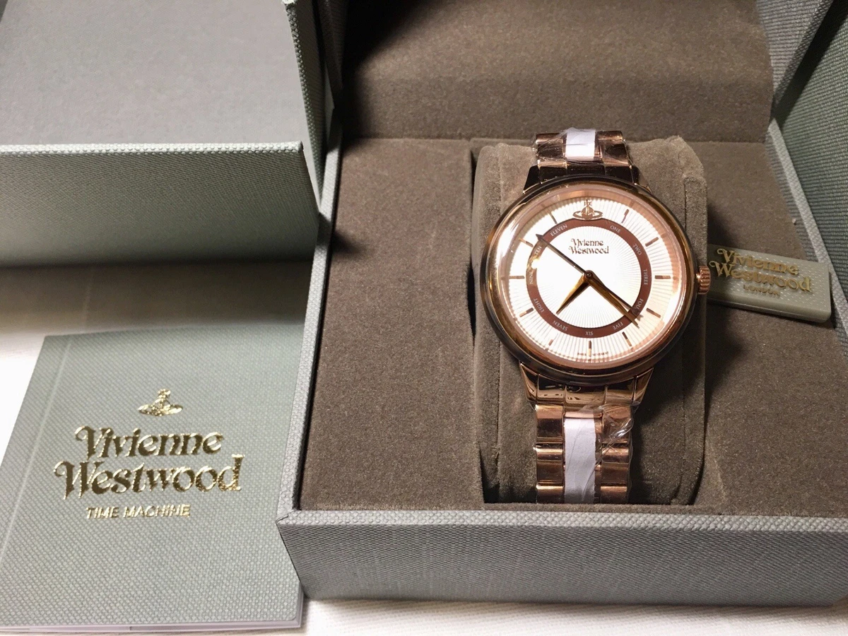 Vivienne Westwood Quartz Wrist Watch Brown Marble Dial Analogue Steel Bracelet