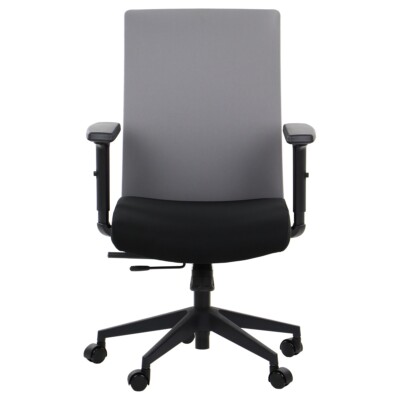 Drehbarer Bürostuhl, verstellbare Armlehnen, Schwarz/Grau, RIVERTON F/L