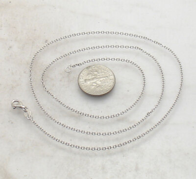 1,5 mm Forsantina Oval Gliederkabel Kette Halskette Echt 14K Weißgold 16'' 18'' 20''