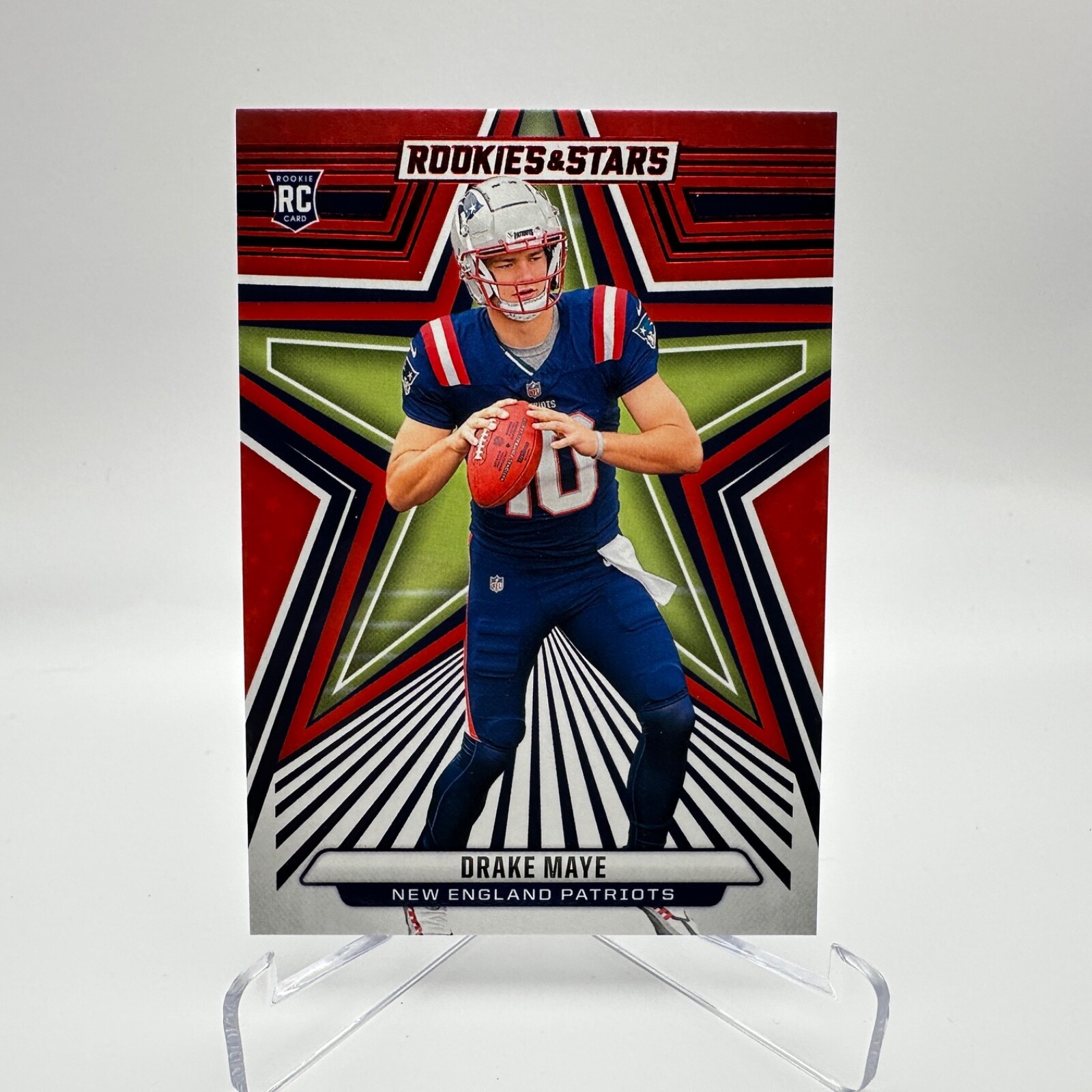 2024 Rookies & Stars - Drake Maye Red Parallel RC #129 New England Patriots
