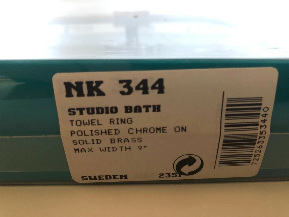 Smedbo Studio Series полированное хромированное полотенце кольцо деталь #NK 344  - Изображение 3 из 3