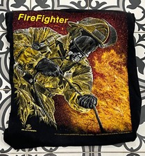 Vintage Single Stitch 1990s FireFighter Black Tshirt Fireman 90s Tshirt Medium