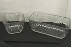 Anchor Hocking Vintage Design Glass Ribbed 1932 loaf & Small Dish Lot of 2