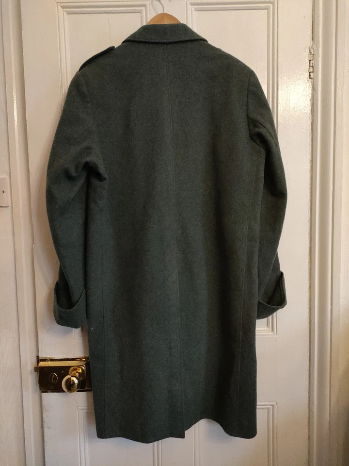 Genuine Vintage Swiss Army Blue Wool Overcoat, Pristine, Large - Image 2 of 4
