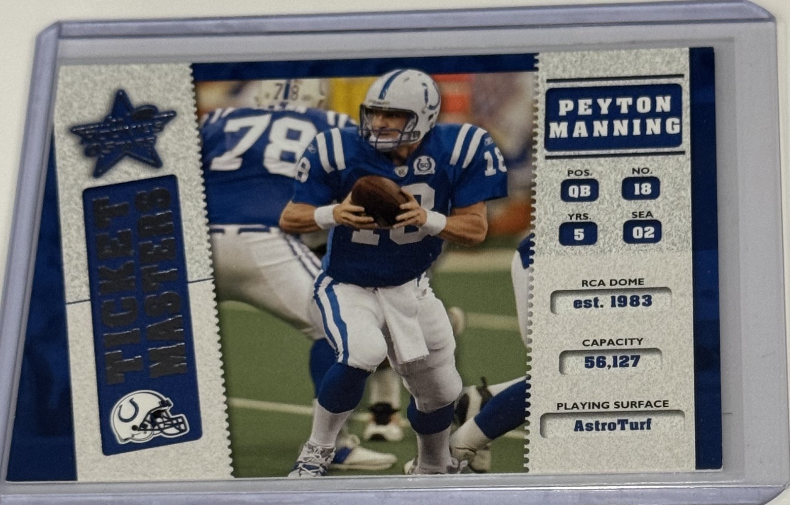 Peyton Manning Edgerrin James Colts HOF 2002 Leaf "Ticket Masters" /2500 Card