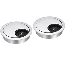 2 Pcs Desk Grommet 2 Inch,Zinc Alloy Desk Hole Cover,50mm,Silver
