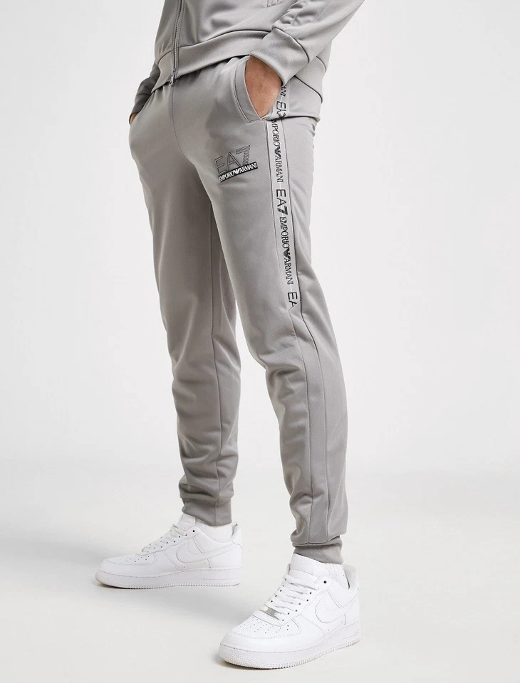 EA7 Emporio Armani Tape Poly Tracksuit-Grey/Black-UK Size L-Brand New-RRP £190 - Image 3 of 4