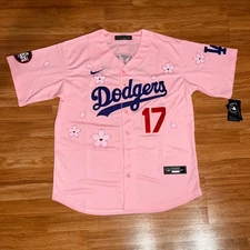 Los Angeles LA Dodgers Ohtani Pink Cherry Blossom Tokyo Series Stitched Jersey