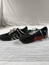 Off-White Low Vulcanized Black White Canvas Sneakers Size 42 Virgil Abloh READ
