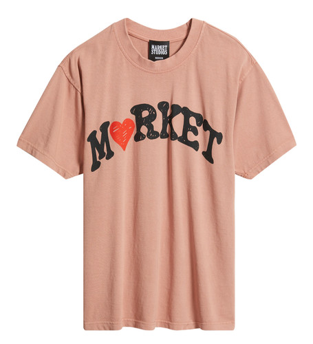 Chinatown Market Studios Heart Arc T-Shirt Salmon Brand New Withtags