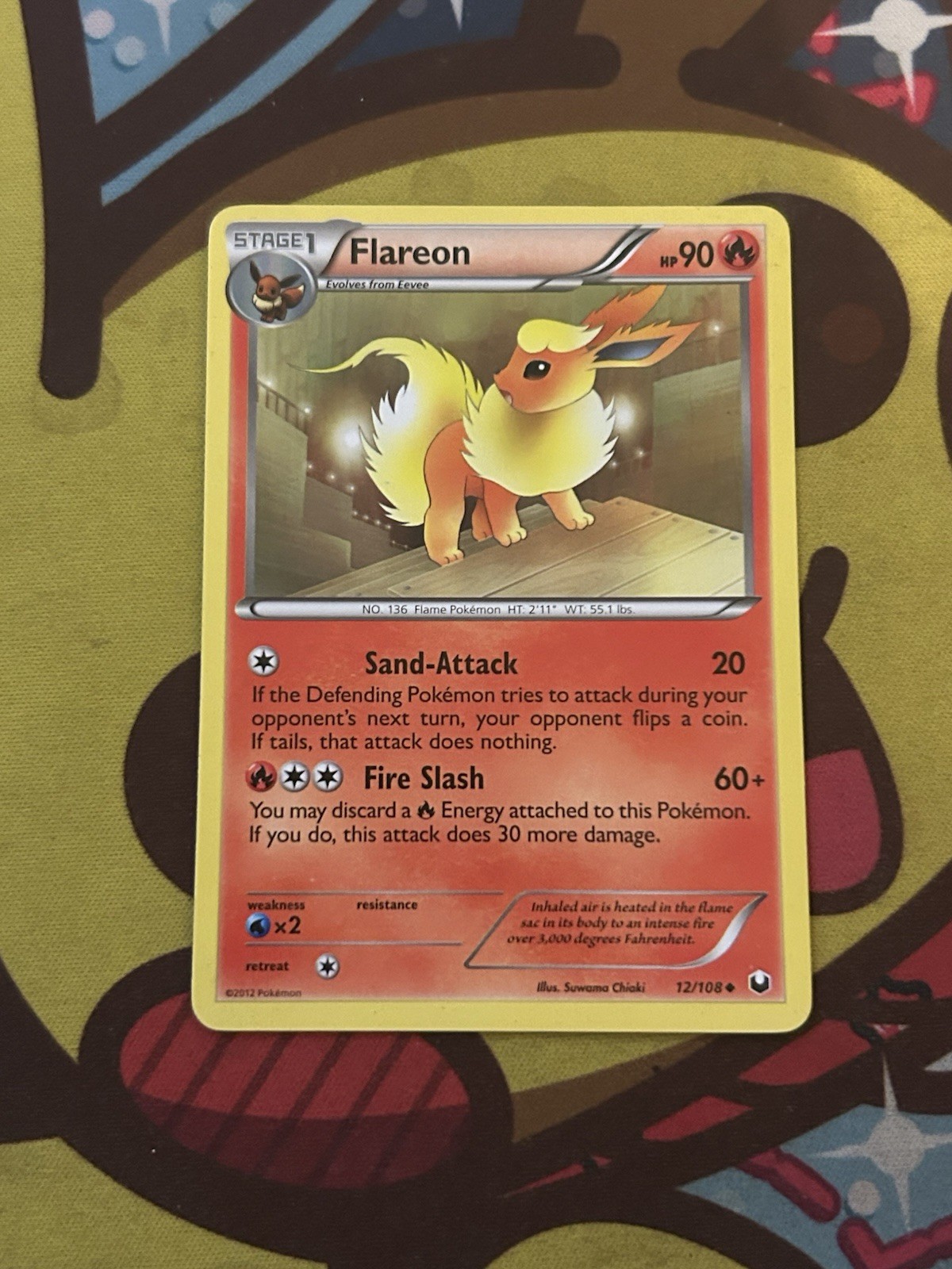Pokemon Flareon 12/108 - BW Dark Explorers - Non Holo - Excellent