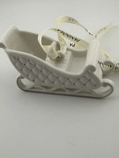 Pandora Sleigh Ornament 2014 Holiday Christmas Porcelain White Silver Limited Ed