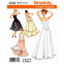 Simplicity 5006 Lingerie Slips Bustier Sewing Pattern Size 14 16 18 20 Uncut