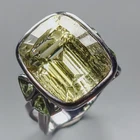 Fine Art 18 ct+ Natural Lemon Quartz Ring 925 Sterling Silver Size 8 /R437251