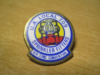 UA Local 709 SPRINKLER FITTERS United Association 33rd Convention lapel pin