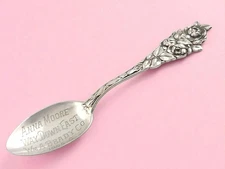 Sterling Silver Souvenir Spoon Anna Moore ~Way Down East Wm A Brady & Co 1905-06