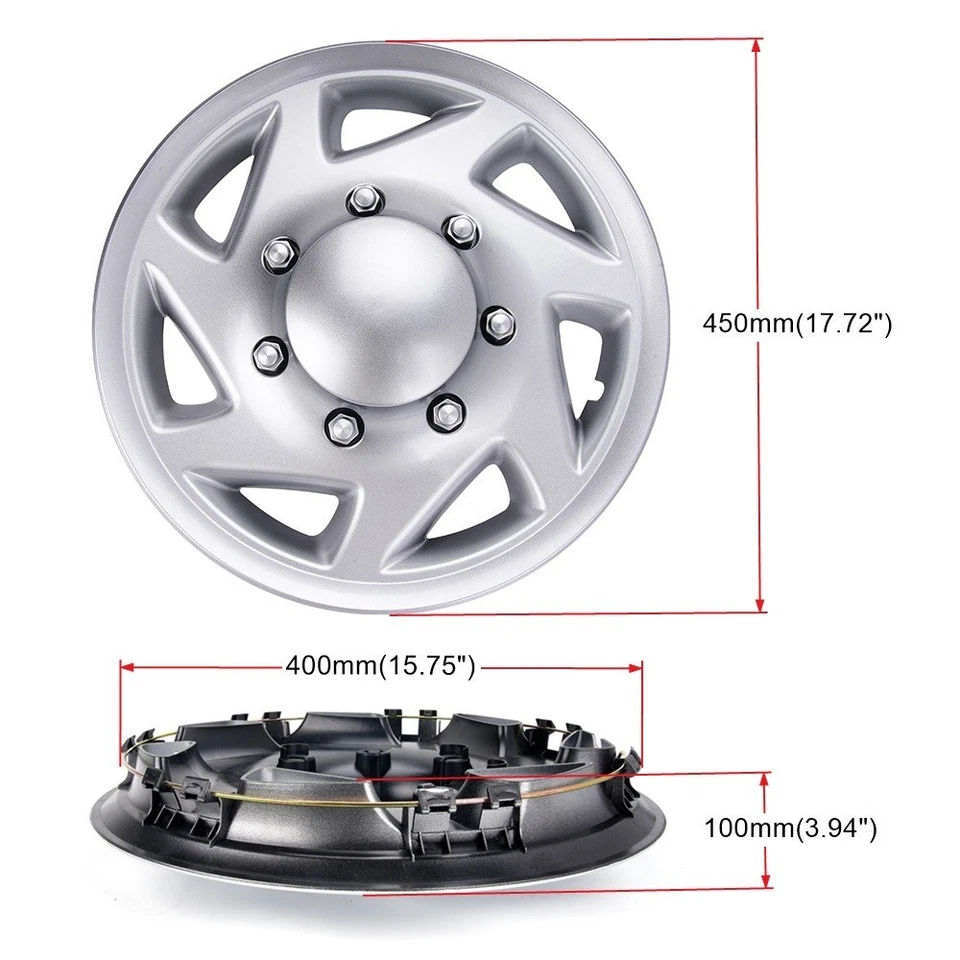 16" Silver Wheel Covers Caps for 1992-2014 Ford E150 E250 E350 Van Wheel Hubcaps Foto 2 de 4
