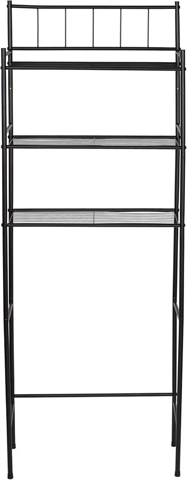 Unidad de estantería Honey-Can-Do de 3 niveles sobre el inodoro para ahorrar espacio, negra 45 libras  Foto 4 de 4