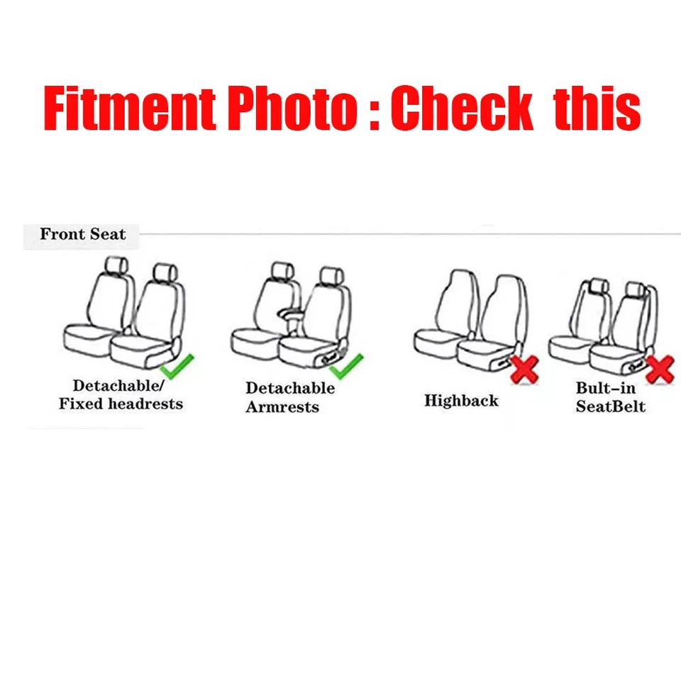 For Cadillac 2-Seat Front Set Leather Car Seat Cover Protector Cushion Pad Foto 2 de 4