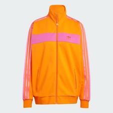 125 adidas Originals Women's Colorblock Track Top, Orange/Semi Lucid Fuchsia, L
