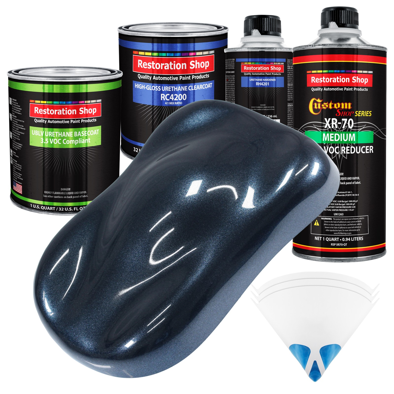 Neptune Blue Firemist Quart Kit Low VOC Urethane Basecoat for Cars