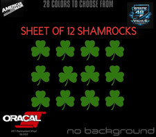 Irish Shamrock Vinyl Decals Phone Helmet Laptop Small Clover Stickers Set of 12
