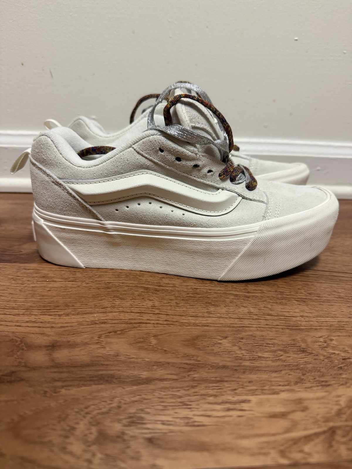 Vans Knu Stack Platform Shoes  Suede Marshmallow … - image 1