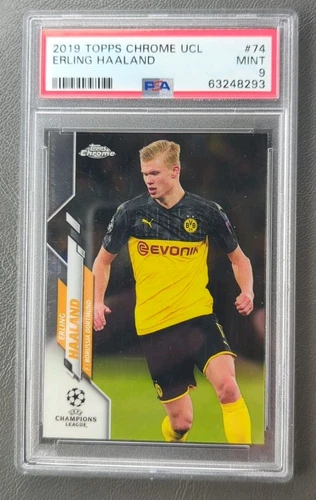 2019-20 Topps Chrome UCL #74 Erling Haaland  PSA 9 MINT Rookie RC