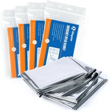Emergency Blankets (4 Packs, 84" L x 52" W) Mylar Thermal Blankets for Surviv...