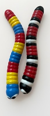 Bonkers Toys Slither.io Bendable Worms 2 Piece 2016 Black White Red & Blue/R/Y